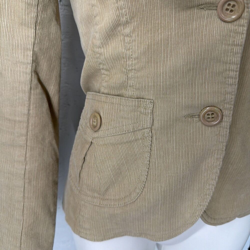 Vintage 90s Y2k Tailored Corduroy Blazer 4 Cottagecore Minimalist Academia - Picture 2 of 8